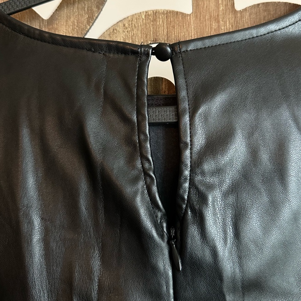 Forever 21 Black Faux Leather Cutout Dress-Size XL - Picture 13 of 13